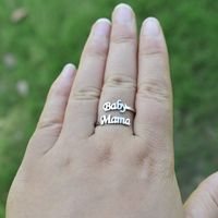 Wholesale New European and American jewelry sales retro letters Baby Mama ring female personality simple ring