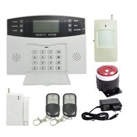 Wholesale Alarm Systems MHz Wireless Home Security System PIR Motion Sensor Door Contact LCD Panel GSM Indoor Siren
