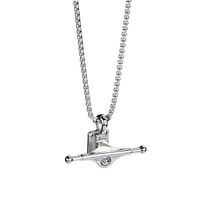 Wholesale Pendant Necklaces Hip Hop Rock Gold Silver Color Stainless Steel Skateboard Bracket Pendants For Men Rapper Jewelry Drop