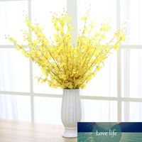 Wholesale Yellow Orchid Artificial Flowers Fake Dancing Lady Orchid Silk Flower Home Wedding Decoration Long Stem with Petal Flower Table Centerpieces