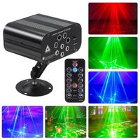 Wholesale 128 Patterns RGBW LED Disco Light Professional DJ Stage Holes Laser Projector Lights Music Control Party Light For Wedding Bar