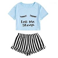 Wholesale Designer Sleepwear Suits Letter Printed Short Sleeve Traditional Pajama Sets Womens Clothing Piece Set Summer Womens
