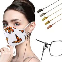 Wholesale Eyeglasses Chain Mask Hanging Rope Snake chain end Clip Anti scratch Silicone Padding black silver color gold color Sunglasses Accessory