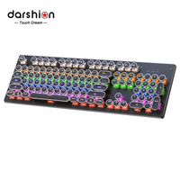 Wholesale Keyboards Gaming Mechanical Keyboard Punk Round Retro Keycap Backlit USB Wired Computer Peripherals AZERTY Layout For Desktop Laptop