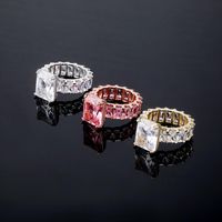 Wholesale Big Square Diamond Rings Luxury Elegance Engagement Rings for Women Fashion Wedding Ring Zircon Jewelry Accessories