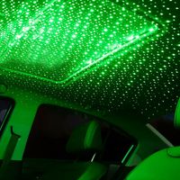 Wholesale 1pc USB LED Car Roof Star Night Interior Light Aluminum Alloy Green Star Night Light Atmosphere Galaxy Lamp Accessories V A