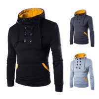 Wholesale Sweatshirts Fashion Casual Slim Double Breasted Fleece Hoodies Pullover Autumn Mens Hooded Hoodies Brand New Mens