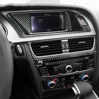 Wholesale For Audi A4 A5 S5 Carbon Fiber Center Console CD Panel Car Wrap Sticker Air Outlet Cover Trim Navigation Car Interior Decoration