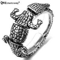 Wholesale Bangle Arrivals Mens Boys Steel Animal Alligator Crocodile Bracelet Gift Punk Stainless Jewelry Factory Price