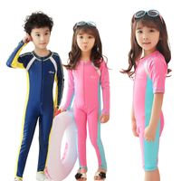 Wholesale Children s keep warm Diving Suit Outdoor Long Sleeved Swimsuit kids wetsuit surf UV protection kids quick dry swimwear with swimming cap