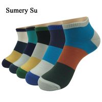 Wholesale Men s Socks Pairs Cotton Men Spring Summer Happy Colorful Short Ankle Casual Male Boyfriend Color