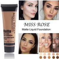Wholesale MISS ROSE ml Matte Liquid Foundation Cream Soft Matte Long Wear Oil Control Concealer Fashion Basic Makeup Beauty