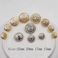 Wholesale Gold Silver Color Metal Lion Style Buttons Alloy Garment Accessories DIY Materials Sewing Accessories Wedding Craft Supplies