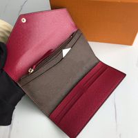Wholesale PORTEFEUILLE SARAH WALLET High Quality Women Classic Envelope style Long Wallet Purse Credit Card With Gift Box M60708