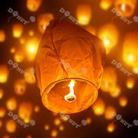 Wholesale Party Decoration Chinese Paper Sky Flying Wishing Lanterns Candle Lamps Light Christmas Wedding Festival