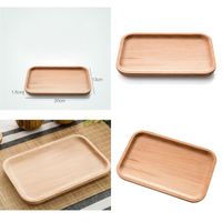 Wholesale Square Fruits Platter Dish Wooden Plate Dish Dessert Biscuits Plate Dish Tea Server Tray Wood Cup Holder Bowl Pad Tableware Tray L2