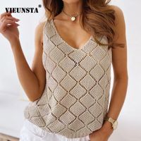 Wholesale Womens Clothing Summer Colorful Striped Blouse Shirt Sexy V neck Sleeveless Knitted Shirts Spring Streetwear Tops Blusa XL Y200828