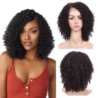 Wholesale 14inch Short Hair Kinky Curly Wig Synthetic Lace Front Wig African American Wigs for Black Women Golden Beauty