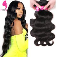 Wholesale Indian Virgin Human Hair Weave Bundles Body Wave quot India Malaysian Peruvian Cambodian Mongolian Remy Hairs Extension Dyeable for black women
