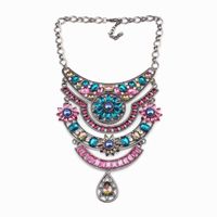 Wholesale Pendant Necklaces Arrival Design Fashion Brand Crystal Necklace For Women Big Chunky Chain Statement Flower Jewelry
