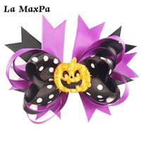 Wholesale Hair Accessories Children Boutique Halloween Baby Bow quot With Clips Kids Clothing Grosgrain Ribbon Accessories1