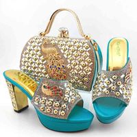 Wholesale Ab8624 High Heel Lady Shoes and Bag Set cm Italian Party Shoes