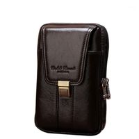 Wholesale Men s Genuine Leather Waist Bag Fanny Packs Hip Bum Belt Purse Small Pouch for Cell Mobile Phone Cigarette Pocket Shoulder Bags1