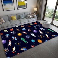 Wholesale Carpets Cartoon Space Universe Planet Carpet For Children Soft Flannel Kids Play Mat Boys Girl Room Bedroom Bedside Floor Rug1