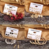 Wholesale Luokey Vintage Pearl Dangle Earrings Set For Women Bohemian Earings Fashion Jewellery Wedding Cute Heart Star Drop Earrings