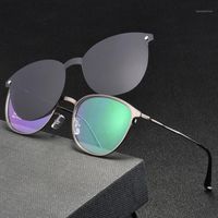 Wholesale Magnet Sunglasses Men Clip On Sunglasses Women Polarized Lenses alloy Optical FrameFlips Up Clips Myopia FM1