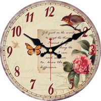 Wholesale Wooden Inch Kitchen Wall Clocks french Flower Leaf Style Big Arab Numerals Living Room Art Decorative Antique Vintage Classic