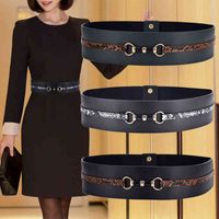 Wholesale Women s snake pattern synthetic leather elastic belt alloy belt with buckle decorative skirt novel