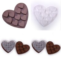 Wholesale 2021 Heart Shape Silicone Chocolate Mold Soft Clear Gel Ice Candy Cookie Cake Baking Models Valentine s Day Party Decor Gifts GG11304