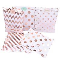 Wholesale Designer Bags Birthday Party Decorations Paper Bag Bbronzing Rose Gold Dots Corrugated Paper Bag Christmas Cookies Gift Bags w