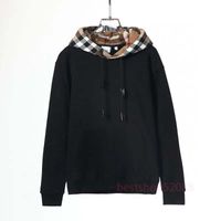 Wholesale Designer brand hoodie autumn and winter men s and women s stitching plaid long sleeved pullover custom woven cotton