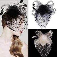 Wholesale New style hot sale Party Fascinator Hair Accessory Feather Clip Hat Flower Lady Veil Wedding Decor1