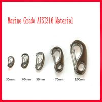 Wholesale HQ Marine Grade AISI316 Stainless Steel Egg Shape Spring Snap Hook Clip Quick Link Carabiner Eye Shackle Lobster Buckle