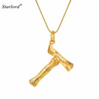 Wholesale Bamboo Letter T Necklace Snake Chain Gold Alphabet Jewelry Statement Personalized Women Gift Big Initial Letter Charm P90931
