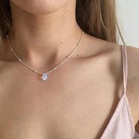 Wholesale Chokers Beaded Silver Necklace Opalite Moonstone Style Layered Necklace Rose Quartz Necklace1