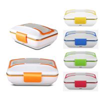 Wholesale FreeShipping Portable Car Truck Electric Heating Lunch Box Travel Food Warm Heater Storage Container Stainless Steel Rice Cookers Box Warmer
