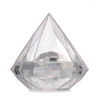 Wholesale Gift Wrap Transparent Plastic Diamond Shape Candy Box Clear Wedding Favor Boxes Holders Gifts Givea Boda1