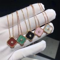 Wholesale Brand Pendant Necklace Fashion Single Diamond Elegant Clover Necklaces Gift for Woman Jewelry Pendant Highly Quality