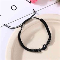 Wholesale Yin Yang Couple Friendship Bracelets Knit Handmade Tai Chi Charm Adjustable Rope Bracelets For Gifts
