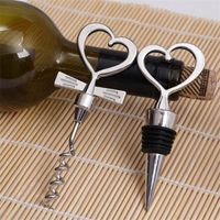 Wholesale Heart Shade Set Wine Corkscrew Metal Wine Opener Wedding Gift Party Favors Kitchen Bar Tools pieces pairs J2