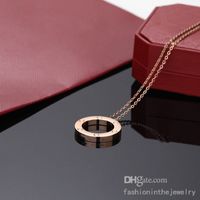 Wholesale Necklace Designer Jewelry Luxury Fashion Engagement Sterling Silver Rose Gold platinum diamond ring pendant necklaces for women jewellery chains girlfriend