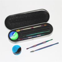 Wholesale hand tools High quality rainbow wax atomizer stainless steel dab titanium nail dabber tool dry herb vaporizer pen set