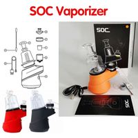 Wholesale SOC Wax Atomizer E Cigarettes Starter Kits Lightning Warmup Variable Voltage SOC Wax Concentrate Atomizer USB Cable Charging Price