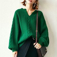 Wholesale Hot Sale Cashmere Women Sweater Female Winter Fashion Woman Autumn WinterJumpers Woolen Emerald Vintage ladies sweater Tops