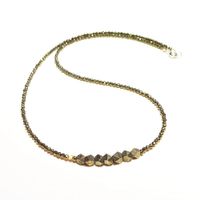 Wholesale Lii Ji Unique Choker Necklace Real Pyrite tiny Beads Necklace Sterling Silver Fool Gold Stone for Women Men Dropshipping Q0531