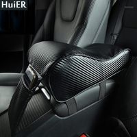 Wholesale Car Seat Covers HuiER High Leather Armrest Box Mats Memory Foam Filler Center Console Arm Rest Car Styling